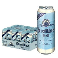 百帝王（Benediktiner）拉格啤酒500ml*24听整箱装 德国原装进口 修道院经典 *2件