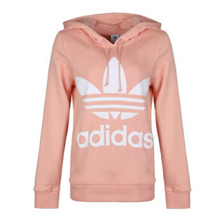 adidas 阿迪达斯 三叶草 女子 三叶草系列 TREFOIL HOODIE 运动 套头衫 DV2560 粉色 38码