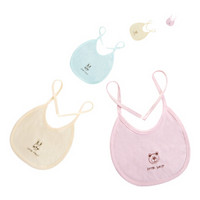 AUSTTBABY 婴儿围嘴 纯棉宝宝口水巾新生儿用品双层系带小围兜 混色5条装 20*20cm