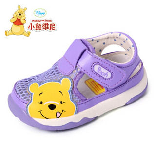 迪士尼 DISNEY 小熊维尼 夏季学步鞋 宝宝鞋 婴幼儿凉鞋 婴儿学步鞋1-3岁 8270 紫色 140码实测内长约14.0cm