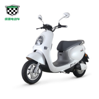 绿源（Luyuan）电动轻便摩托车电瓶车 新品60V 成人男女 MQQ5 型号LY800DQT 白色