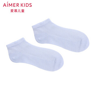 Aimer kids爱慕儿童童装珍珠棉网眼提花童袜男女儿童春夏短袜 AK3941622蓝色20