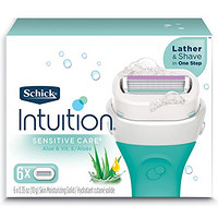 Schick Intuition 舒适 敏感护理 保湿剃刀刀片 含自然芦荟精华 6片装