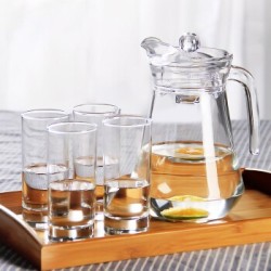 乐美雅 冷水壶杯子水具5件套 1L鸭嘴壶 220ML4只装 *3件