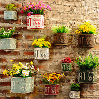 复古工业风墙面装饰品创意墙壁壁挂花盆绿植奶茶店仿真花墙上挂件