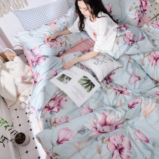 摩亚 床品套件 纯棉四件套 全棉床上用品床单被套 那些花儿 1.5/1.8米床 被套200*230cm