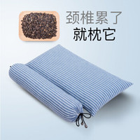 Nan ji ren 南极人 NJZT74 荞麦枕头 (蓝色条纹、单人、52*26*7cm+46*9cm、一个装、荞麦枕)