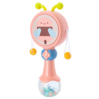 beiens 贝恩施 婴幼儿 摇铃拨浪鼓 藕粉色