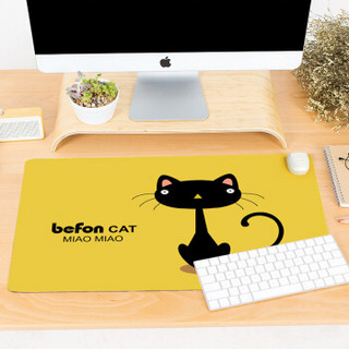 befon 倍方 桌面加热垫 办公桌垫游戏鼠标垫 防水皮革可加热 小猫款