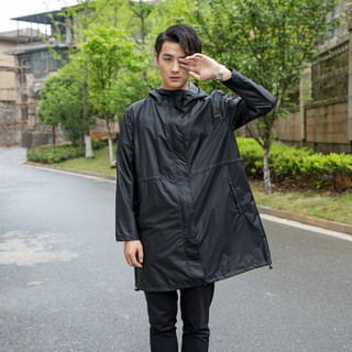 正招 雨衣 成人 徒步旅游雨衣 户外雨衣 防雨防晒轻薄透气男士雨衣 S-9001 油墨黑