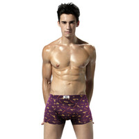 SEPTWOLVES 七匹狼 男士内裤 男款纯棉中腰透气运动平角内裤四条多色 95012-4 XL