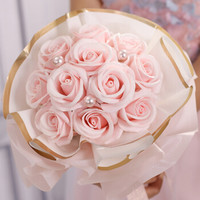 初朵 碎冰蓝玫瑰花束21朵永生香皂鲜同城配情人节礼物生日送女友