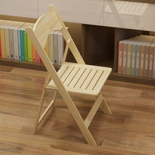 雅美乐 椅子 实木折叠餐椅 凳子 电脑椅 清漆色 YZD201