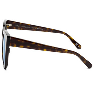 丝黛拉麦卡妮Stella McCartney eyewear 女太阳镜 亚洲版圆框墨镜 SC0036SA-003 哈瓦那全框蓝色镜片 52mm