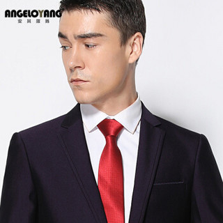 安其罗扬（ANGELOYANG）西服套装男 韩版商务休闲职业装修身男士西装套装  6722 紫色 S/165C