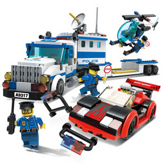新乐新 古迪积木 城市警察 GD9317追踪匪徒 儿童积木玩具 男孩拼装玩具 益智拼装积木