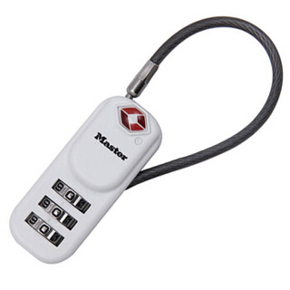 玛斯特MasterLock 行李箱包密码锁 TSA钢丝海关锁 出国旅行挂锁 4674MCND 白色