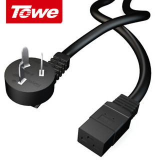 同为（TOWE） 电脑/服务器国标电源线（16A） 3*1.5平方1.8米纯铜芯电源线 TW-F-G16/C19-18