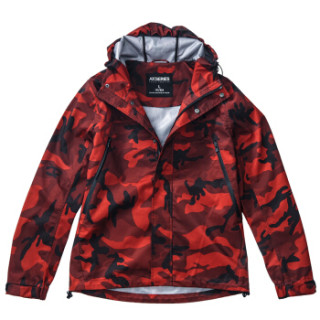 ak男装 (akseries)都市特工尼龙迷彩连帽防风夹克1704077 红色迷彩