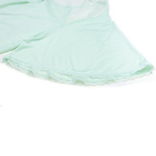 爱慕内衣月光夫人圆领短袖长裤分身家居套装女士睡衣薄款 AM461101茶绿色165/L