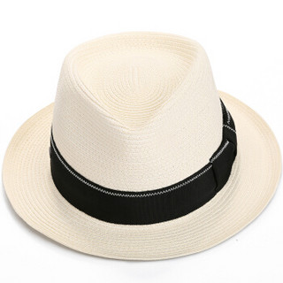 帝卡简嘉遮阳帽男士纯色纤维素太阳帽SM129020 米白色 57CM