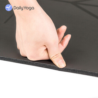 每日瑜伽Daily Yoga防滑天然橡胶瑜伽垫子 加长加宽练瑜伽的垫子 体位线 黑色