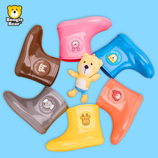 Boogie Bear韩国儿童雨鞋男童防滑雨鞋卡通女童雨靴宝宝雨鞋幼儿园儿童水鞋 BB181R0105魔法师橙色23
