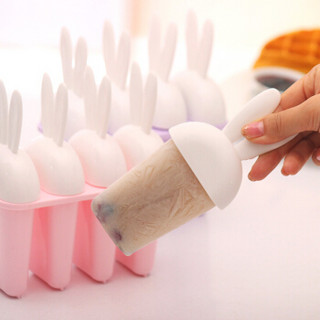 杰凯诺 兔子diy冰棍 冰棒雪糕模具 冰淇淋4支装  粉色