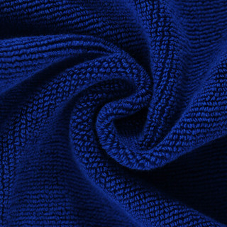 三利纯棉方巾2条装 A面纱布B面毛圈 34×35cm 色织格纹便携手帕 60g/条 灰白色+深蓝色