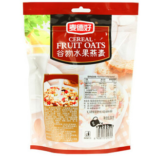 麦德好谷物水果燕麦片 即食营养早餐 冲饮坚果麦片 280g