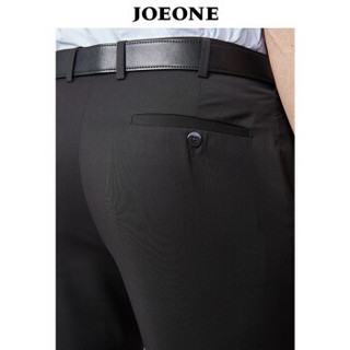 九牧王（JOEONE）西裤 男士青年中年商务筒西装上班舒适裤子98黑色JA282024T