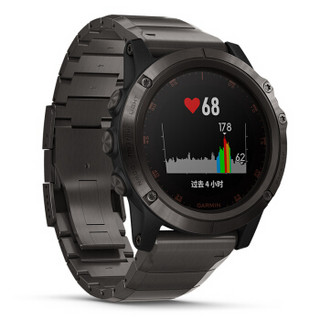 佳明GARMIN fenix 5x  Plus血氧浓度蓝宝石镜面光电心率三星定位NFC钛合金表身表链GPS户外旗舰级飞5心率表