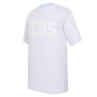 GCDS 男士白色圆领短袖T恤衫 M020067 01 白色 XL