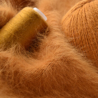 牧心 羊绒线 长毛毛线 14/2中粗线 手编机织均可 婴儿宝宝毛线 围巾线Z06 姜黄色