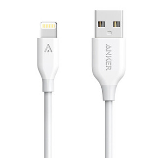 Anker 苹果官方MFI认证 苹果数据线Xs Max/XR/X/8/7手机USB快充充电器线 适iphone5/6/7Plus/ipad 0.9芳纶白