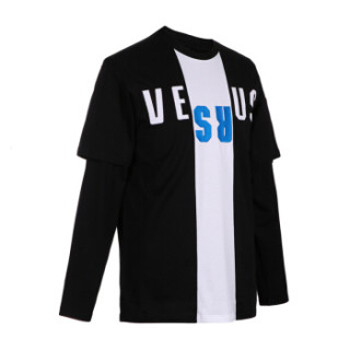 VERSACE 范思哲 奢侈品男士棉质圆领字母logo长袖T恤衫 BU90638A BJ10388 B1008