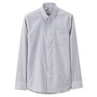 GIORDANO 佐丹奴 棉质牛津纺衬衣不易皱修身长袖休闲衬衫 01048019