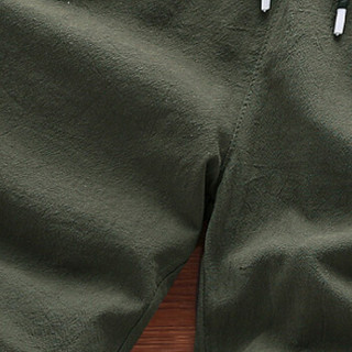 俞兆林（YUZHAOLIN）休闲短裤 男士时尚潮流简约纯色五分短裤YF555军绿色M