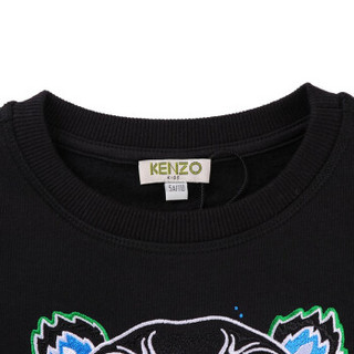 KENZO KIDS 高田贤三 奢侈品童装 男童黑色棉纤圆领虎头图案长袖加绒卫衣 KM15548 29 4A/4岁/104cm