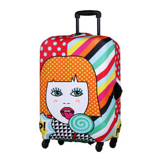 LOQI行李箱保护套 防水防雨防尘耐磨 时尚旅行拉杆箱保护套 艺术系列 棒棒糖女孩 L码 适用于27-30英寸行李箱