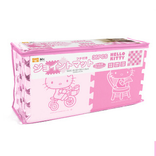 明德Meitoku HelloKitty泡沫地垫 加厚1.4cmPE泡沫垫 宝宝爬行垫 儿童拼接地垫30*30*cm(36片) 粉色一体边