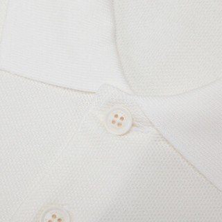 BURBERRY 博柏利  男款白色LOGO图案棉质短袖POLO衫 80012181