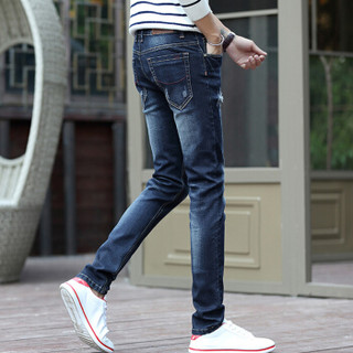 金盾（KIN DON）牛仔裤 新款男士牛仔裤时尚简约直筒牛仔长裤QT1012-1018蓝色34