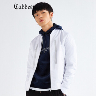 CABBEEN 卡宾 男装时尚白色棒球领青年夹克衫秋外套潮流帅气简约上衣B 3183138528