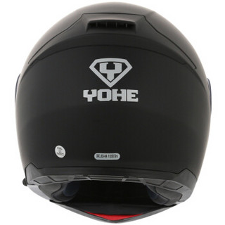 YOHE 950永恒双镜片电动摩托车头盔全盔男女士夏季防晒半覆式揭面盔 磨砂黑 XL码