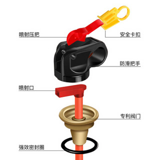 援邦 铝瓶550ML水基灭火器 汽车车载车用小型消防器材灭火器（黄色）汽车验车灭火器