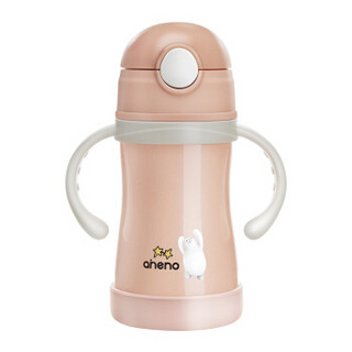恩尼诺（aneno）吸管杯儿童保温杯带吸管防摔幼儿园宝宝水杯婴儿水杯学饮杯 粉色