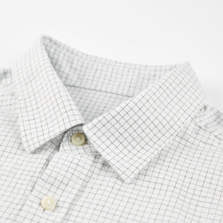 海澜优选格纹长袖衬衫有型商务休闲衬衣男士FNEAJ38013A本白格纹（31）170/88A(M)