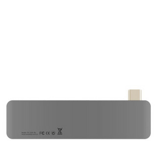 iSky 艾丝凯 Type-C转接头苹果笔记本Macbook Pro转换器配件3Hub集线器USB3.0分线器拓展坞 读卡器  深空灰