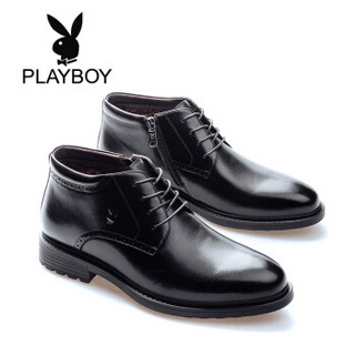 PLAYBOY 花花公子 男士系带加绒保暖商务休闲舒适老人棉鞋 8DW509187M